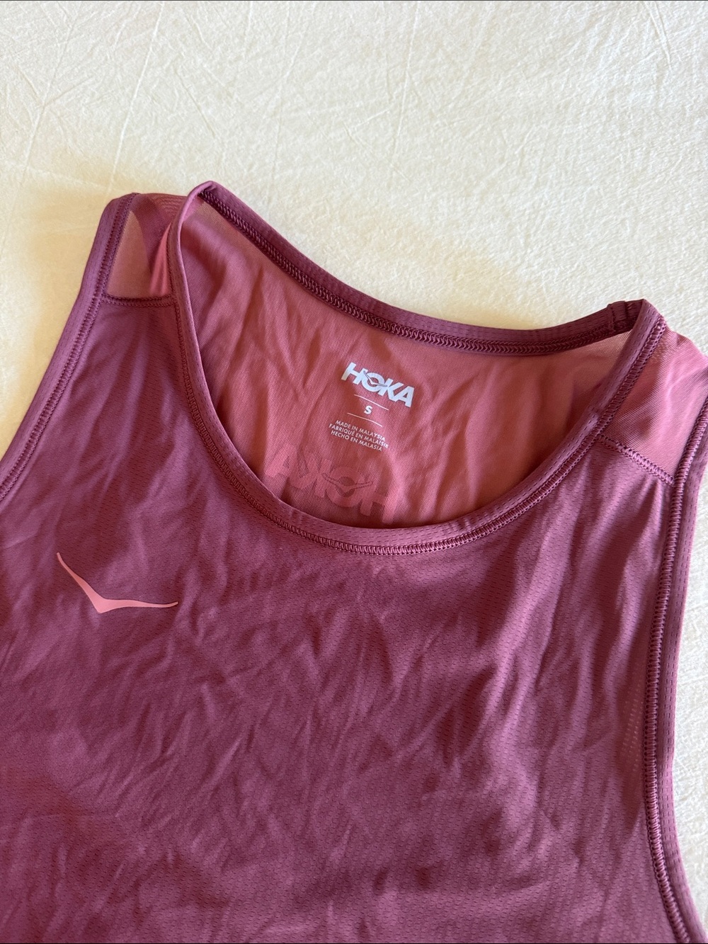Hoka Women's Burgundy Performance Tank Top - Picture 3 of 4